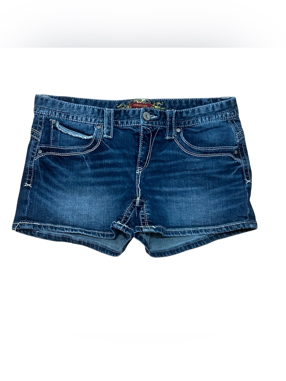 Maurice’s Embroidered Dark Wash Denim Shorts